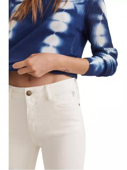 Desigual Denim Basic Core női farmernadrág fehér színben 5