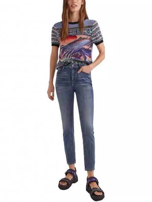 Desigual Denim Basic Core női farmernadrág kék színben 4