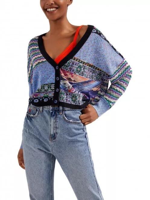Desigual Jers Crepusculo női kardigán kék színben 2