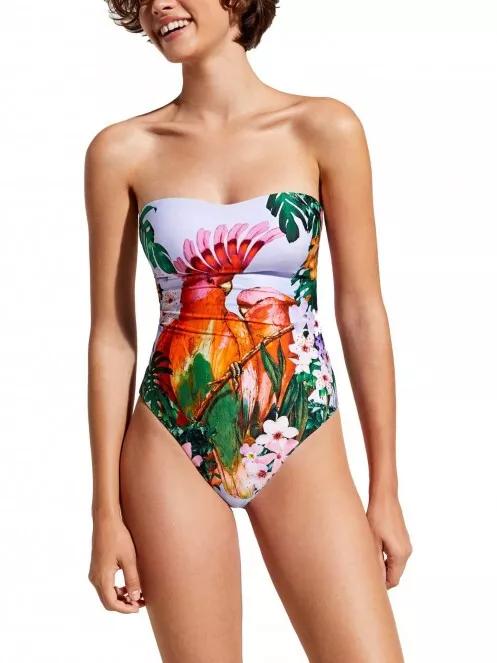 Desigual Swin Parrot női fürdőruha fehér színben 2
