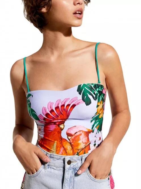 Desigual Swin Parrot női fürdőruha fehér színben 5