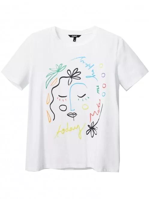 Desigual Ts Faces női rövid ujjú póló fehér színben 5