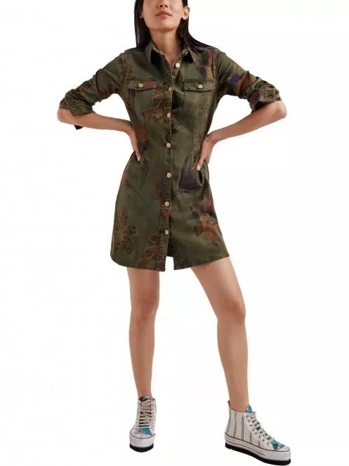 Desigual Vest Budapest női ingruha oliva színben 4