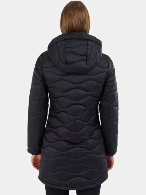 Fundango Nordwave Long Jacket női steppelt átmeneti kabát fekete színben 3