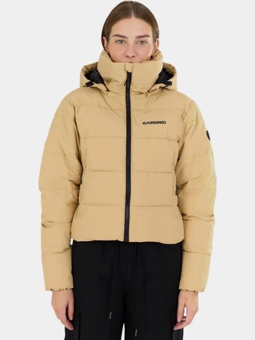 Fundango Amber Cropped Jacket női steppelt átmeneti kabát sárga színben 2