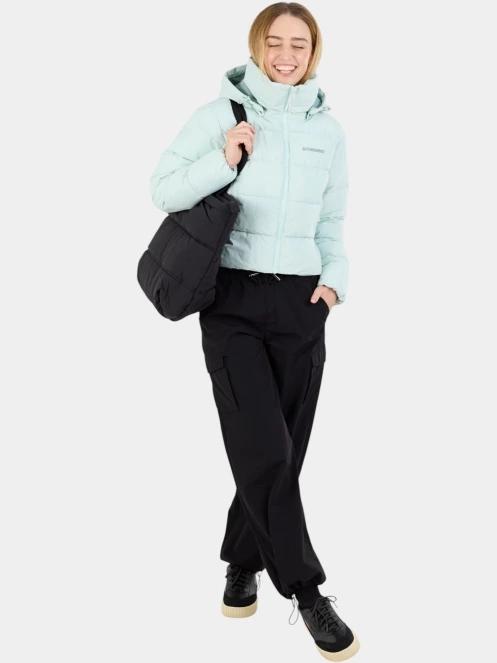 Fundango Amber Cropped Jacket női steppelt átmeneti kabát zöld színben 5