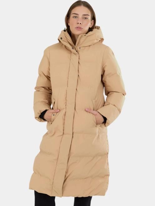 Fundango Cosycoat Long Padded Jacket női steppelt télikabát sárga színben 5