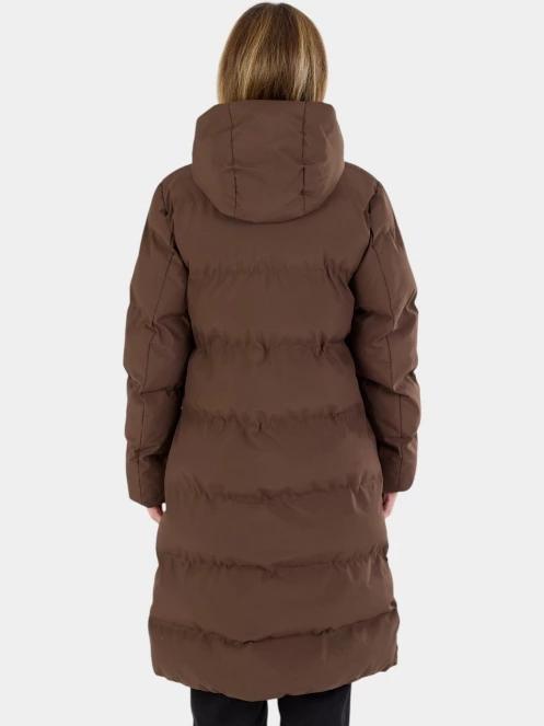 Fundango Cosycoat Long Padded Jacket női steppelt télikabát barna színben 3
