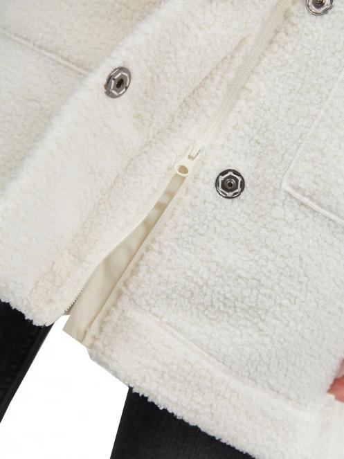 Fundango Elle Fleece Jacket női utcai kabát homok színben 8