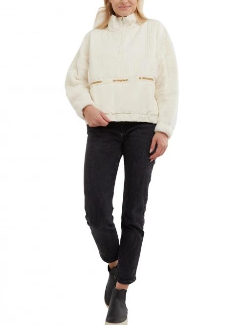 Fundango Calypso Hybrid Pullover női polár pulóver barna színben 4