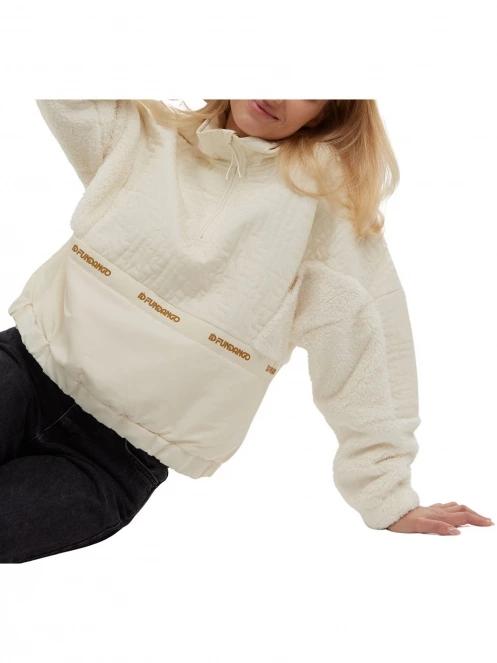 Fundango Calypso Hybrid Pullover női polár pulóver barna színben 5
