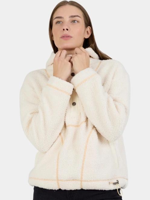 Fundango Juniper Pile Jacket női kapucnis pulóver fehér színben 2