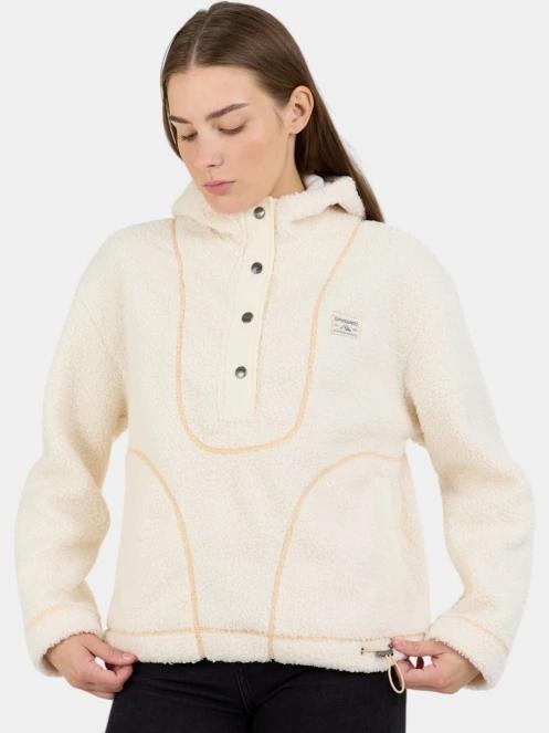 Fundango Juniper Pile Jacket női kapucnis pulóver fehér színben 5