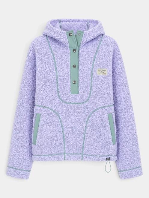 Fundango Juniper Pile Jacket női kapucnis pulóver lila színben 11