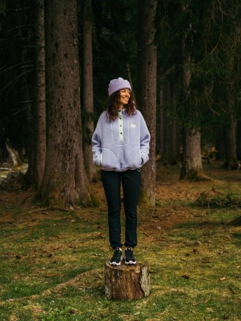 Fundango Juniper Pile Jacket női kapucnis pulóver lila színben 13