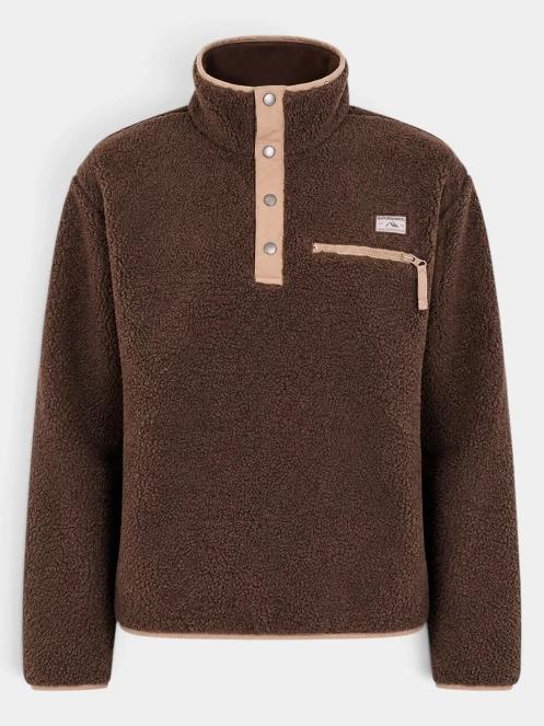 Fundango Pacha Fleece Jacket női polár pulóver barna színben 2