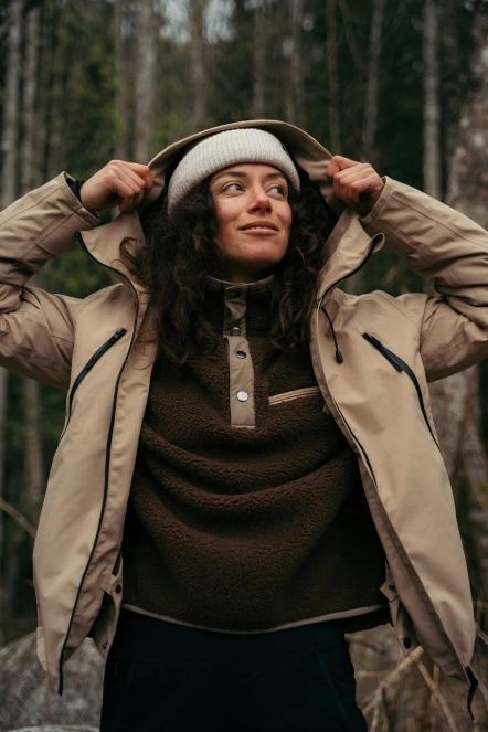 Fundango Pacha Fleece Jacket női polár pulóver barna színben 4