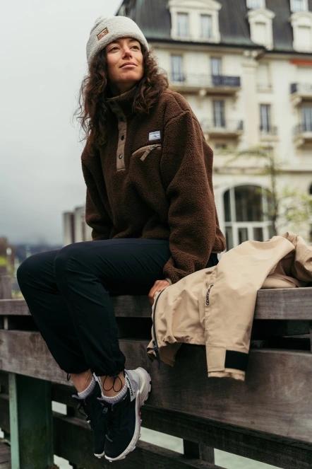 Fundango Pacha Fleece Jacket női polár pulóver barna színben 5