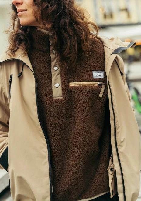 Fundango Pacha Fleece Jacket női polár pulóver barna színben 6