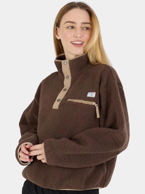 Fundango Pacha Fleece Jacket női polár pulóver barna színben 4