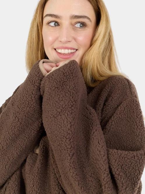 Fundango Pacha Fleece Jacket női polár pulóver barna színben 6