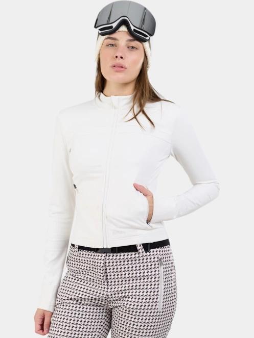 Fundango Flow Thermo Zip Up női hosszú ujjú sport póló homok színben 4