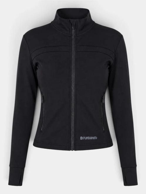 Fundango Flow Thermo Zip Up női hosszú ujjú sport póló fekete színben 10