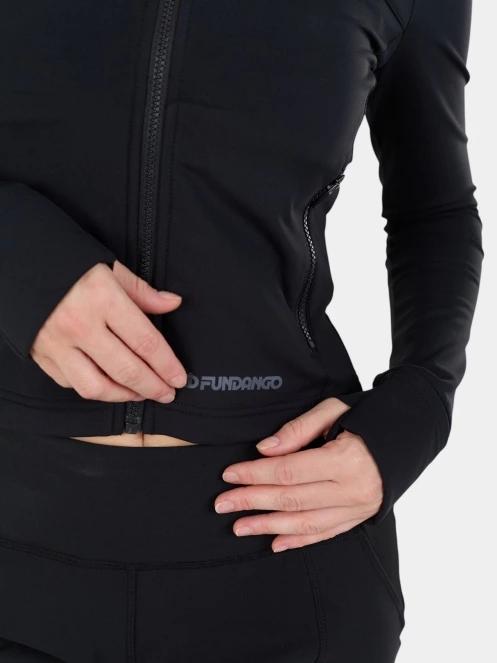 Fundango Flow Thermo Zip Up női hosszú ujjú sport póló fekete színben 7