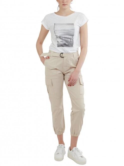 Fundango Alina Cargo Pants női oldalzsebes utcai nadrág homok színben 4