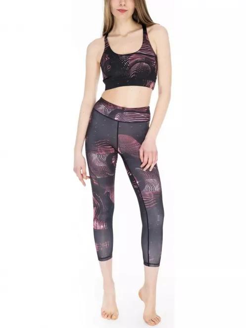 Fundango Leggings Print női sportnadrág fekete színben 4