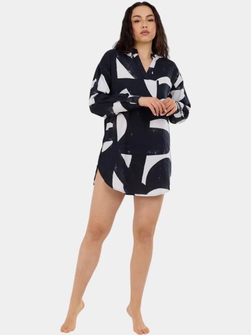 Fundango Athene Cover-up női hosszú ujjú ing fekete színben 4