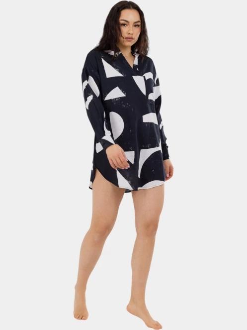 Fundango Athene Cover-up női hosszú ujjú ing fekete színben 5