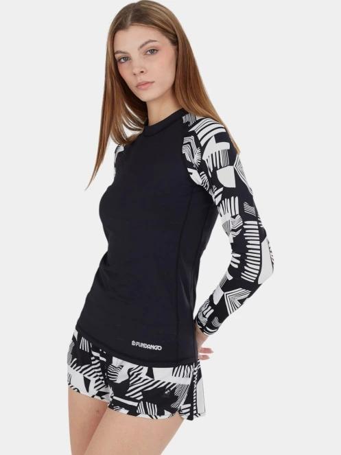 Fundango Joyce Long Sleeve Rashguard női hosszú ujjú lycra fekete színben 5