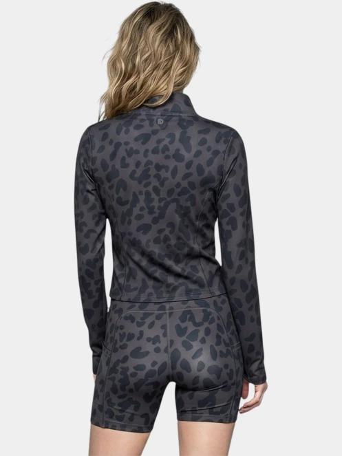 Fundango Flop Zip Up Top női hosszú ujjú sport póló fekete színben 3