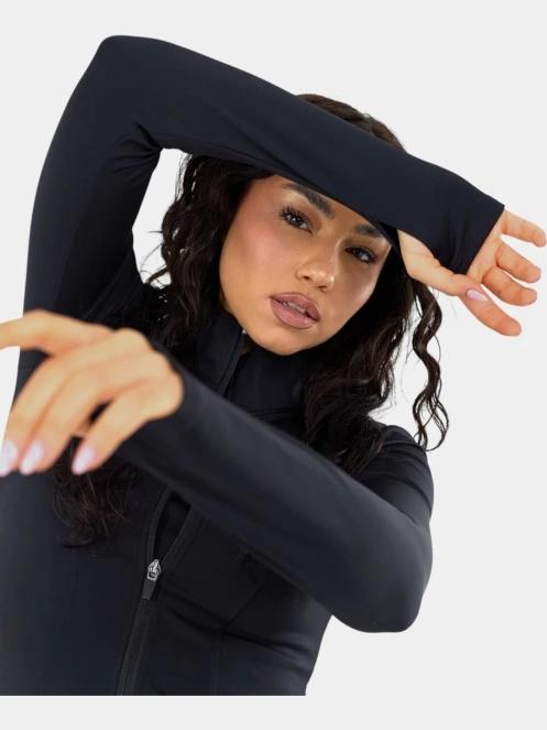 Fundango Flop Zip Up Top női hosszú ujjú sport póló fekete színben 7