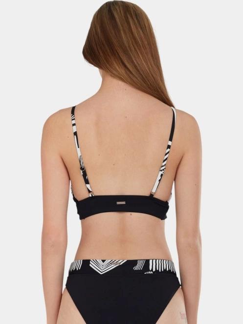 Fundango Sahara V-neck Cami Top női bikini felső fekete színben 3