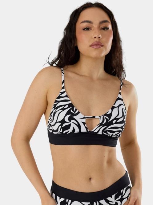 Fundango Sahara V-Neck Cami Top női bikini felső fekete színben 2