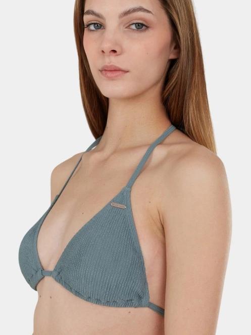 Fundango Innisfil Triangle Jacquard Top női bikini felső zöld színben 5
