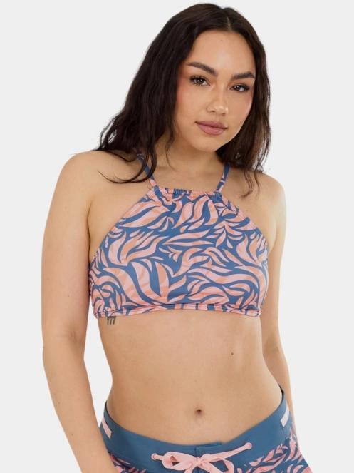 Fundango Hogg High Neck Top női bikini felső sötétkék színben 6