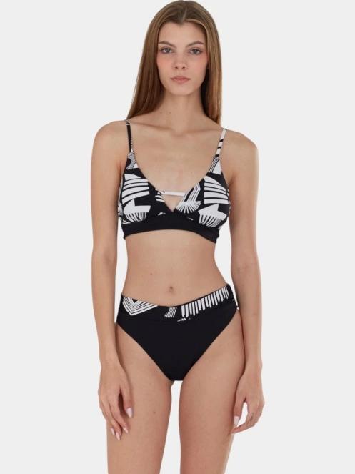 Fundango Sahara Mid Waist Full Bottom női bikini alsó fekete színben 4