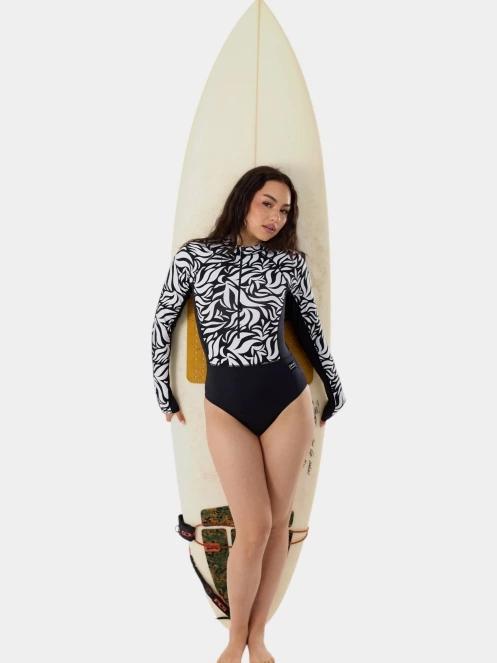 Fundango Dolphin Long Sleeve Suit női fürdőruha fekete színben 4