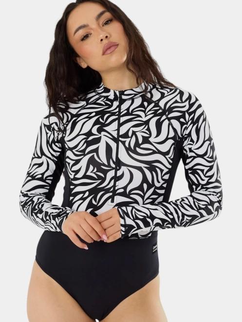 Fundango Dolphin Long Sleeve Suit női fürdőruha fekete színben 5