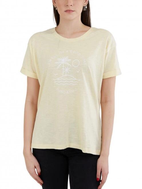 Fundango Nissa T-shirt női rövid ujjú póló sárga színben 2