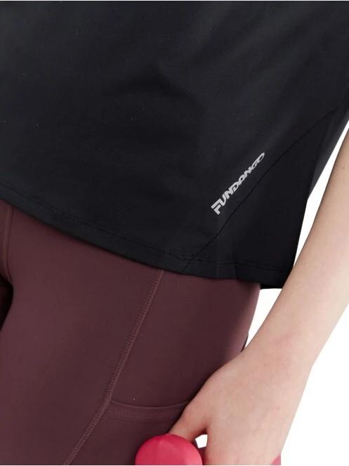 Fundango Hanabi T-shirt női rövid ujjú sport póló fekete színben 6
