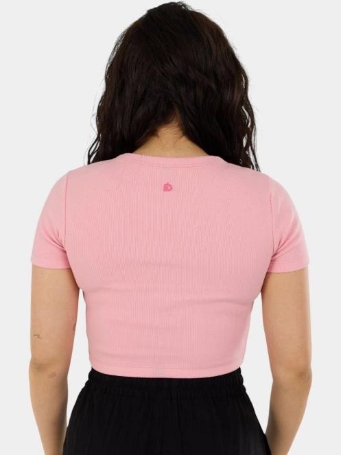 Fundango Sora Cropped T-shirt női crop top rózsaszín színben 3