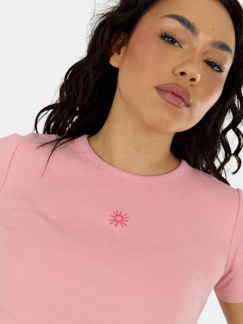 Fundango Sora Cropped T-shirt női crop top rózsaszín színben 6