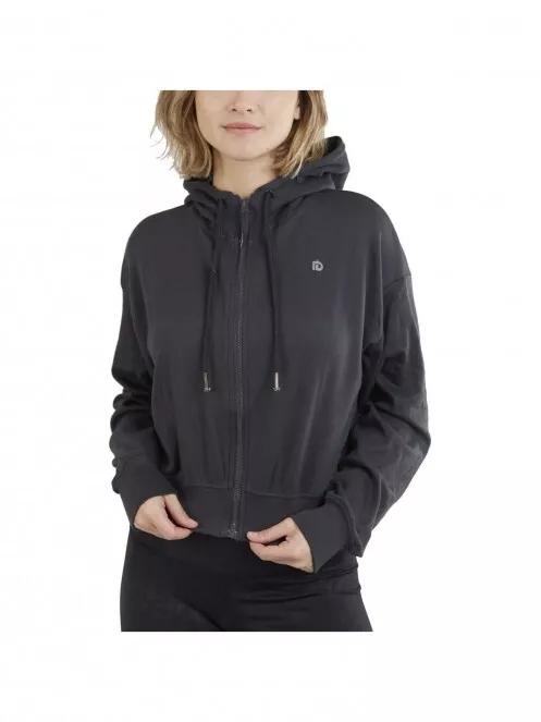Fundango Draug Crop Hoodie női kapucnis pulóver szürke színben 2