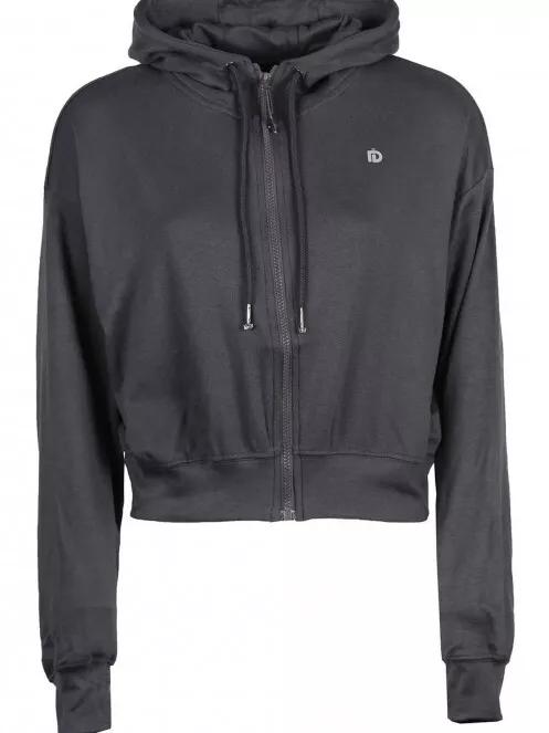 Fundango Draug Crop Hoodie női kapucnis pulóver szürke színben 5