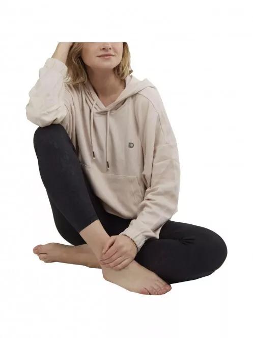 Fundango Echo Loose Hoodie női kapucnis pulóver homok színben 5
