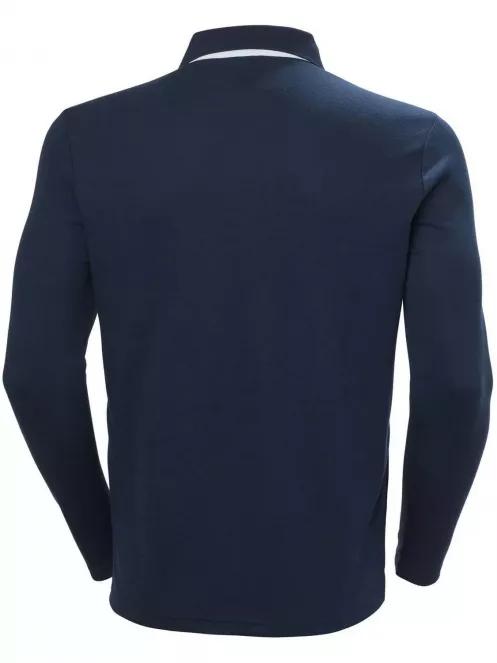 Helly Hansen Skagen Quickdry Rugger férfi hosszú ujjú galléros póló sötétkék színben 5